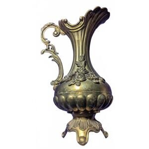 Vintage Ornate Brass Decorative Pitcher Vase